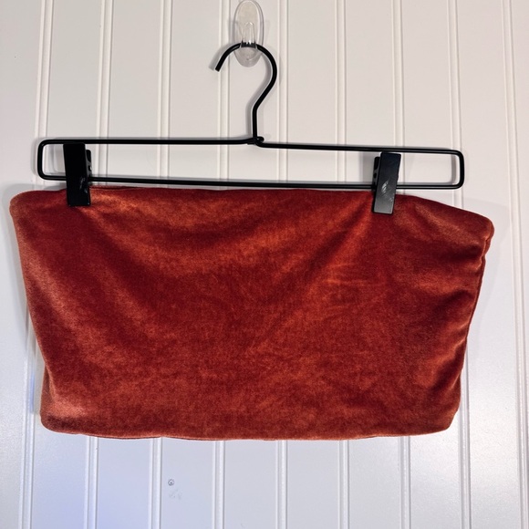 Princess Polly Velvet Orange Tube Top Women’s Size 8 - Picture 1 of 7